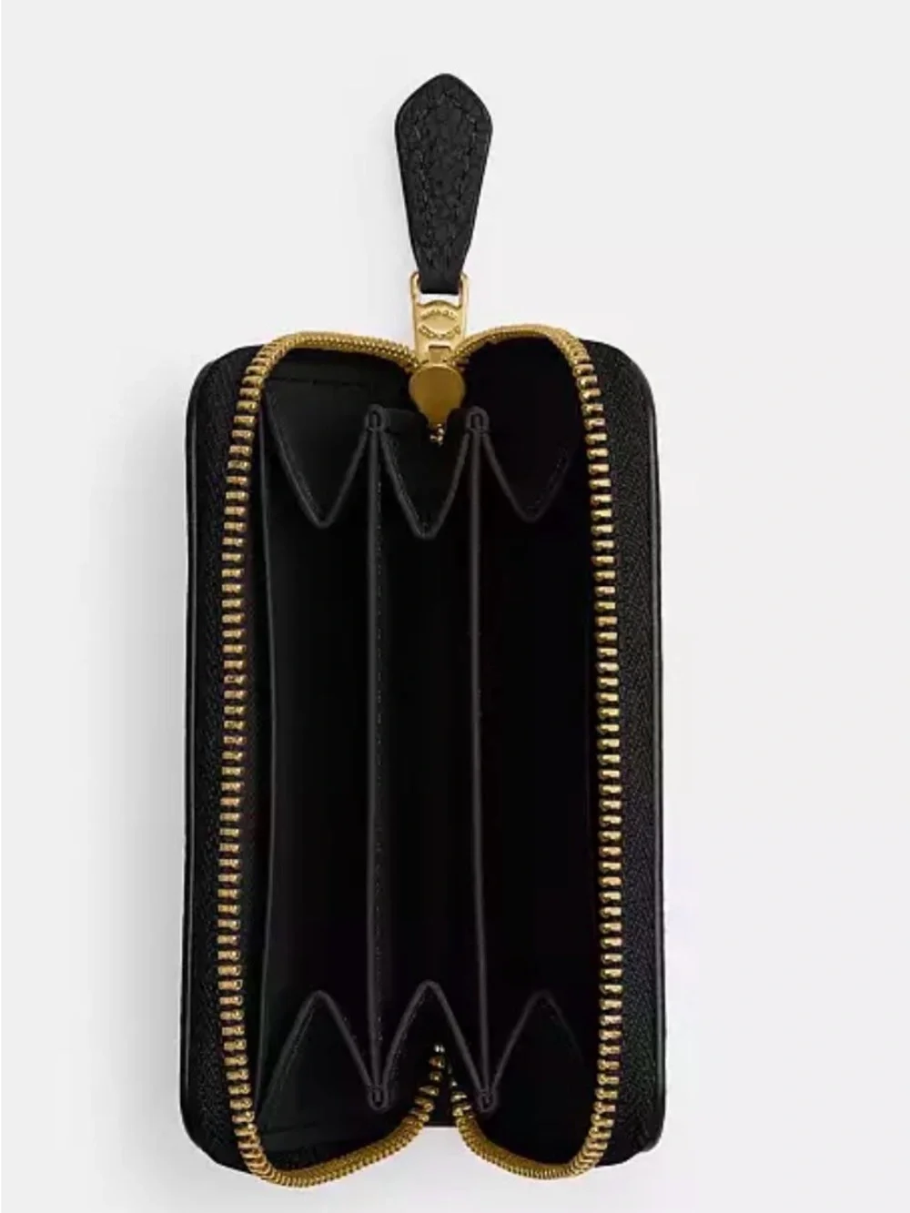 Authentic COACH zip around card case - BLACK